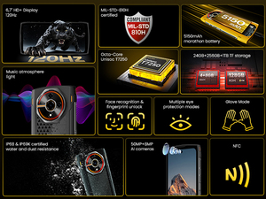 โทรศัพท์มือถือ LAGENIO Panther 2 Pro รุ่นทนทาน หน้าจอ 6.7 นิ้ว HD+ 120Hz ความจุ 8+256GB กล้องหลัง 50MP กล้องหน้า 8MP ชิปเซ็ต Unisoc T7250 แบตเตอรี่ 5150mAh รองรับการชาร์จเร็ว 18W - Product Image 6