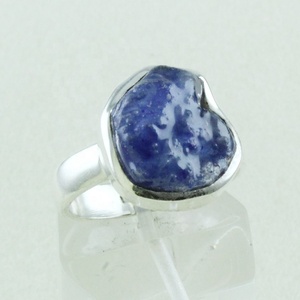 Anillo de Plata de Ley 925 con piedra de tanzanita azul rugoso, venta al por mayor, lote de joyas - Product Image 2