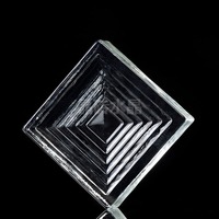 Bloc de verre 150x150x50mm, carré, solide, effet cristal de glace, pour décoration murale de bar, prix usine en gros