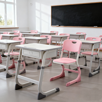 Bureau et chaise modernes réglables pour étudiants Mobilier de salle de classe OEM ODM en métal fabriqué par le fabricant de bureaux pour étudiants