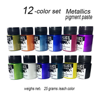Pâte Teintante Époxy Métallique Premium 12 Couleurs – Lot de 25g par Bouteille – Matériau Artistique Facile à Mélanger pour Projets de Peinture Faits Main par Artistes