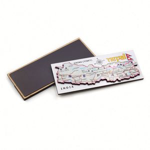 Customized Nepal Souvenirs 3D Mdf <b>Fridge</b> Rectangle Shape Tourist Souvenir Refrigerator Magnet - Product Image 3