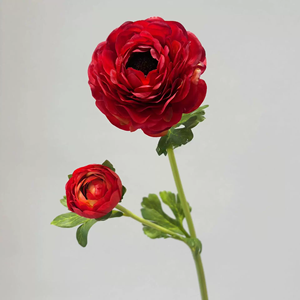Hortensias, Lirios, Peonías, Rosas, Delphiniums y Amapolas Rojos Brillantes - Flores de Seda y Plástico Estilo Pasarela para Decoración del Hogar - Product Image 2