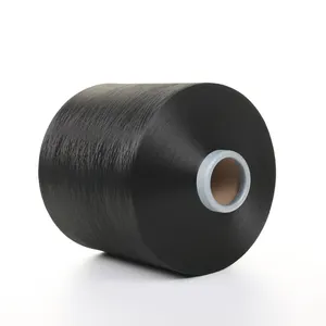 Черная нить 100% ECO 300D denier DTY переработанная полиэфирная пряжа, переработанная для ткацкой ленты