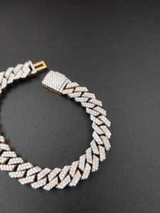 Bracelet en diamant cultivé en laboratoire de qualité VVS, taille brillant rond, avec maillons cubains, bijoux fins haut de gamme, bracelet élégant de créateur - Product Image 6
