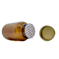 Pilule Capsule Vitamine Verre Emballage Bouteilles Bocaux Vert Ambre Rouge Bleu Noir Supplément De Soins De Santé Récipient En Verre avec Bouchon