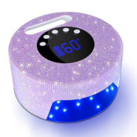 Lampe à ongles UV LED rechargeable 54W haute puissance sans fil, séchage rapide, avec base métallique pour salon et usage domestique, modèle Diamant