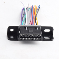 Cable OBDII de 16 pines con terminal fijo hembra J1962F a extremo abierto, 10 cm, cableado de núcleo completo con codificación de color