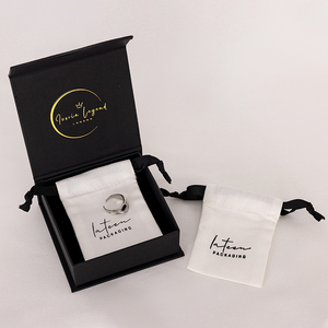 Bolsa de Regalo de Joyería de Lona de Algodón Natural con Cordón, Forma Redonda, Impresión de Logotipo Personalizado, Alta Calidad, Tamaño Personalizado - Product Image 2
