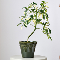 Pot Bunga Keramik Nordik Berlapis Glasir, Pot Tanaman Kreatif untuk Rumah dan Taman, Pot Khusus dengan Lubang Drainase untuk Anggrek Phalaenopsis