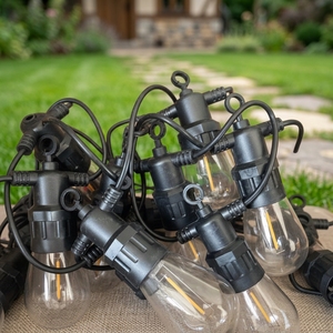 Guirlande lumineuse à ampoules à filament IP65 5M, guirlande <span class=keywords><strong>de</strong></span> mariage, éclairage extérieur pour les fêtes <span class=keywords><strong>de</strong></span> <span class=keywords><strong>Noël</strong></span>, qualité commerciale, LED rétro 110V/220V - Product Image 3