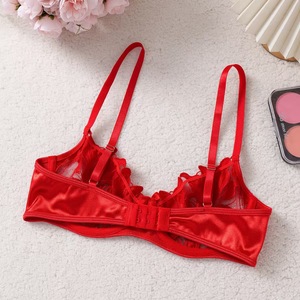 Wholesale Women Underwire Bra and Thong 2 Piece <b>Set</b> Floral Embroidery Lace Womens Intimates See Through <b>Sexy</b> Lingerie <b>Set</b> - Product Image 5