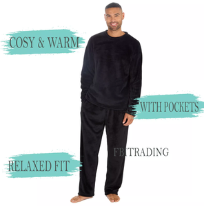 Factory couple fleece <strong>pyjamas</strong> sets long sleeve winter warm <strong>pyjamas</strong> pants <strong>men</strong> sleep lounge nightwear <strong>fluffy</strong> flannel nightsuit - Product Image 3