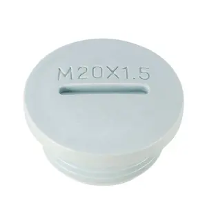 M20X1.5สีเทาไนล่อนแทรกตาบอดBlankingเสียบปลายเชื่อมต่อ