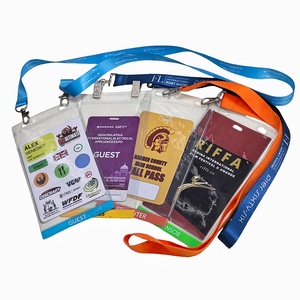 Porte-<span class=keywords><strong>badge</strong></span> en PVC extra large personnalisé Matériau souple transparent avec <span class=keywords><strong>pochette</strong></span> pour carte d'identité en métal Pochettes pour exposition <span class=keywords><strong>de</strong></span> conférence - Product Image 4