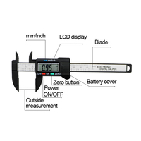 Wholesale 0-100mm Plastic Electronic Vernier Digital Caliper Measuring Tool for Jewelry