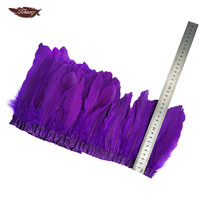 Großhandel Günstige Schwarz Große Größe 15-20cm Gans Feder Trimmen Für Party Dance Kleid Dekoration