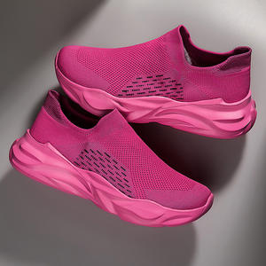 Chaussures de marche confortables pour couple, en maille extensible, souples, pour le fitness et la course, simples, noires, résistantes aux salissures - Product Image 6