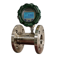 Débitmètre à turbine intégral en acier inoxydable DN65 avec affichage et raccord à bride pour eau/liquide/huile, OEM disponible