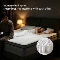 Matelas hybride à ressorts ensachés épaissi confortable, orthopédique, respirant, compressé sous vide, soulagement de la pression, pour chambre à coucher, maison, hôtel