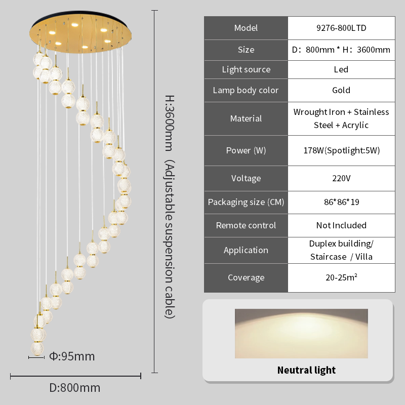 20 doppie teste della lampada, luce calda/luce neutra