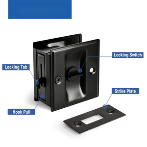 Cerradura de Puerta Oculta con Logotipo Personalizado, Cerradura de Puerta de Acero Inoxidable Cuadrada Negra Mate, <span class=keywords><strong>Mini</strong></span> Cerradura de Embutir para Dormitorio, Hogar y Hotel - Product Image 4