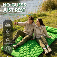 Tapis de couchage de camping pliable léger et imperméable 4 saisons en tissu élastique enduit de TPU avec pompe intégrée Compass
