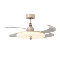 Nouveau ventilateur de plafond invisible de style chinois rétro pour chambre à coucher, ventilateur électrique avec éclairage, lustre, ventilateur de plafond en fer de style médiéval pour salon