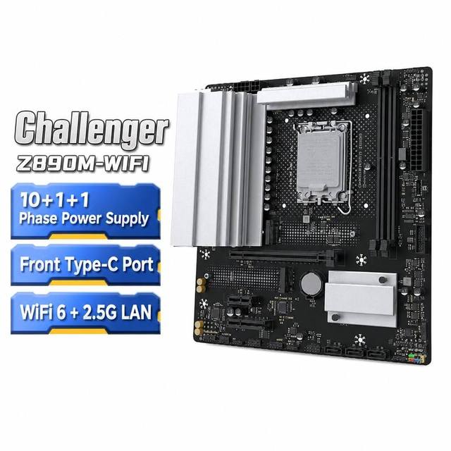 Z890M-WIFI Motherboard LGA1851 DDR5 8000 OC 10+1+1 Phase Power 2.5G LAN WiFi 6 Front Type-C Micro ATX Desktop Gaming Motherboard
