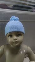 Gorro de Punto para Bebé, Bonito Gorro con Pompón Grande para Recién Nacido, 100% Algodón Orgánico, Unisex, Suave y Cómodo, de 0 a 6 Meses, con Borde Reforzado