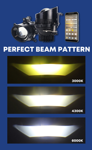 GOODZOOM Faro Fendinebbia Tricolore da 3 Pollici con App Remota per Smartphone, Luce Fendinebbia a 3 Colori, Luci LED per Auto - Product Image 4