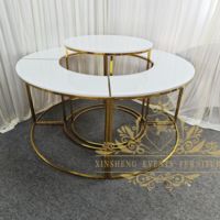 Neuer Hochzeits-Event-Kuchen-Dessert-Tisch, Dekorativer Gold-Weißer Boden-Kuchentisch