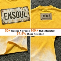 T-shirt court 100 % coton personnalisé, coupé et cousu, imprimé vintage, effet Monkey Wash, streetwear oversize, ourlet effiloché, décontracté