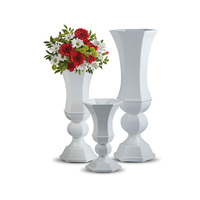 Vases hauts de 60/90 cm pour centres de table, vases à fleurs pour mariage, vente en gros d'usine, grands vases trompettes blancs pour centres de table