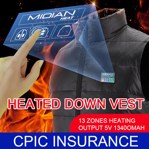 Midian เสื้อกั๊กกันหนาวกันลมกันน้ำ13โซน,เสื้อกั๊กทำความร้อนพร้อมชุดแบตเตอรี่ - Product Image 3