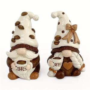 Estatua Enano Amante del Cafe Resina Pintada Mano Figura Barista Escritorio Ornamento Regalo Oficina Cafeteria Decoracion - Product Image 3