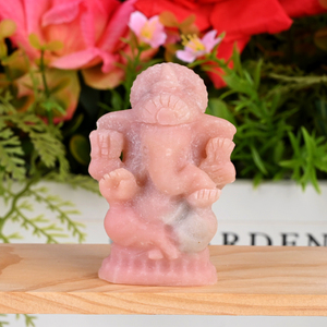 รูปปั้นพระพิฆเนศแกะสลักจากคริสตัลสำหรับตกแต่งบ้าน ขายส่ง - Product Image 4