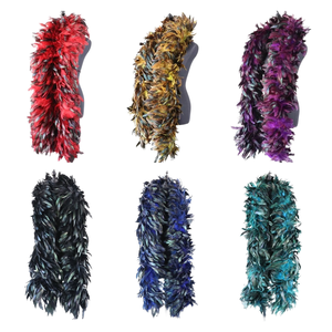2 mètres Demi-bronze Coq Schlappen Coque Plume Boa Plusieurs Couleurs pour Carnaval Party <span class=keywords><strong>Samba</strong></span> Dancing Wear Dyed Pattern - Product Image 1