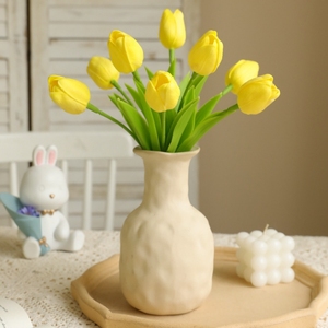 Tulipani Artificiali in PU Economici all'Ingrosso, Effetto Realistico, 32cm, Blu e Neri, per Decorazione Casa e Ufficio - Product Image 2