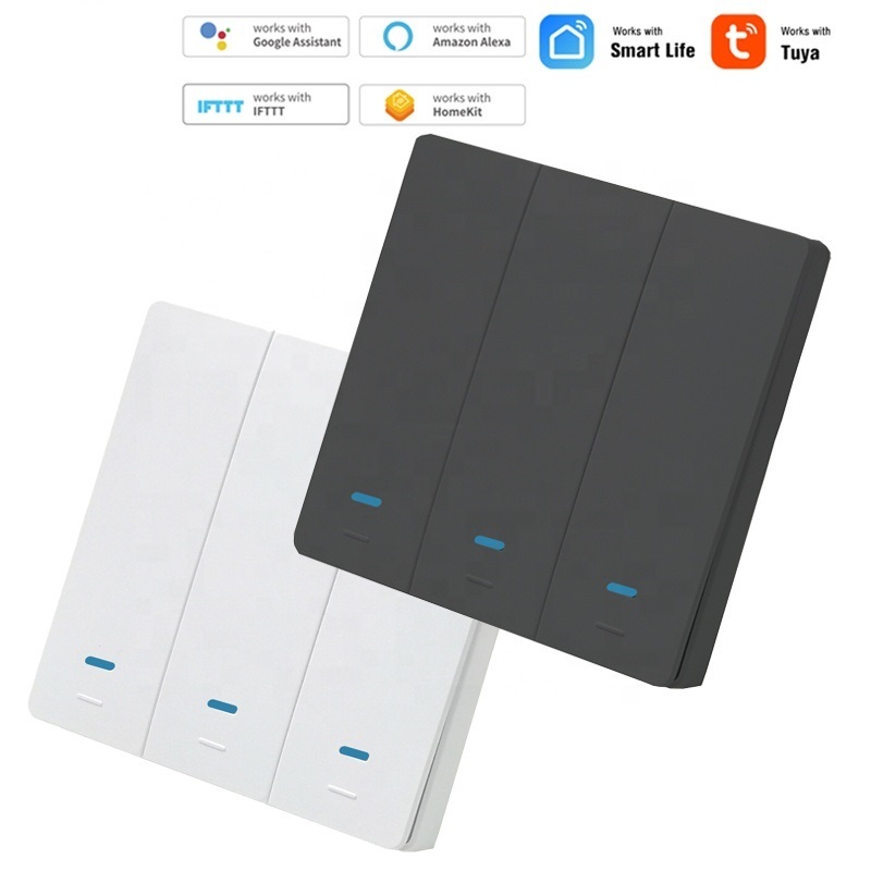 1/2/3 gang Tuya Smart Life App Control Smart Push Light Switch Wireless EU UK Push Button Switch Wifi Smart Switch