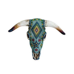 Crâne <span class=keywords><strong>de</strong></span> vache en polyrésine Nanwei, imitation sculptée à la main, pour décoration murale - Product Image 3