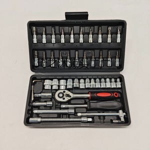 KAODEE 46-Piece 1/4-Inch Socket Wrench <b>Tool</b> Combination Set With Ratchet Screwdriver Bits Small Sockets for Auto Repair & Househ - Product Image 1