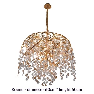 American-style <b>Light</b> Luxury Gold Chandelier Modern Unique Creative All-copper Suitable Living Room bar Counter Bedroom <b>Dining</b> - Product Image 1