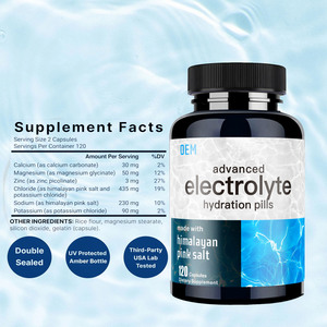 Complejo Electrolítico Avanzado para Hidratación (120 Cápsulas) 8 Electrolitos Hidratantes Vitaminas Sin Gluten Sin OMG Vegetariano Adulto - Product Image 1