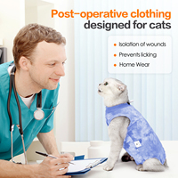 Combinaison de récupération post-opératoire pour chat, en coton et élasthanne respirants, anti-léchage, avec fermeture à boutons au dos