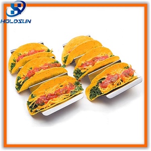 Soporte para Tacos de Pollo de Acero Inoxidable de Doble Cara, Resistente al Calor, Ecológico, Seguro para Alimentos, con Logotipo Personalizado, para <span class=keywords><strong>3</strong></span> Tacos - Product Image 4
