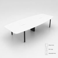 Table de salle de conférence de forme ovale avec pieds en métal pour réunions de direction
