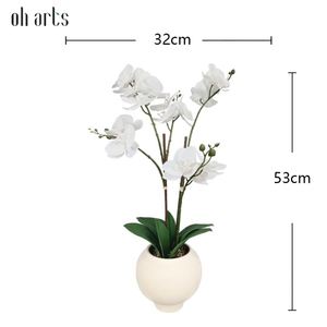 Oh Arts Wholesale Decoration Fleur artificielle Papillon Fleur artificielle Orchidée au toucher réel dans un pot en céramique - Product Image 3
