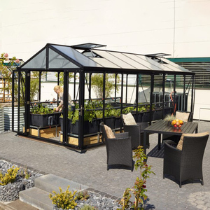 <span class=keywords><strong>Vitavia</strong></span> Serre extérieure autoportante moderne et personnalisable toute l'année, avec toit en verre trempé et structure en aluminium polygone, étanche, garantie 5 ans - Product Image 5
