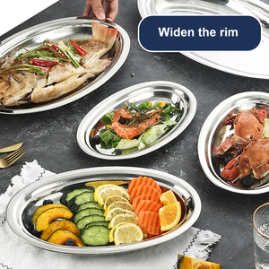 Assiette Ronde Décorative Écologique en Acier Inoxydable 201, Style Américain, <span class=keywords><strong>Vaisselle</strong></span> Coréenne avec Logo Personnalisé - Product Image 6